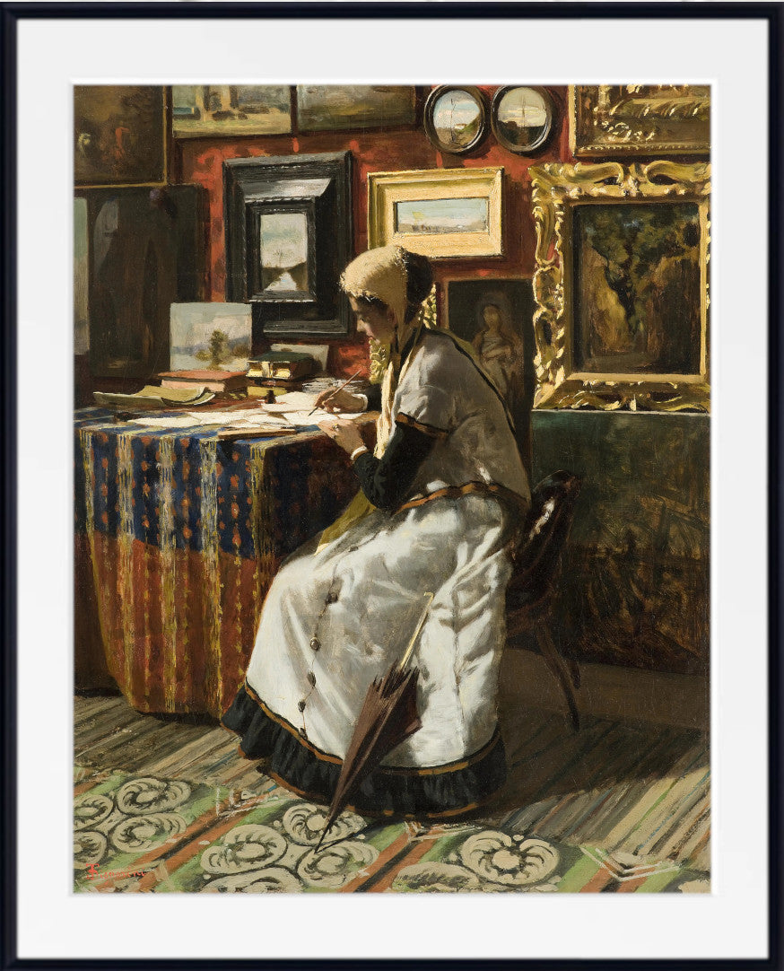 Unable to wait (The letter) by Telemaco Signorini