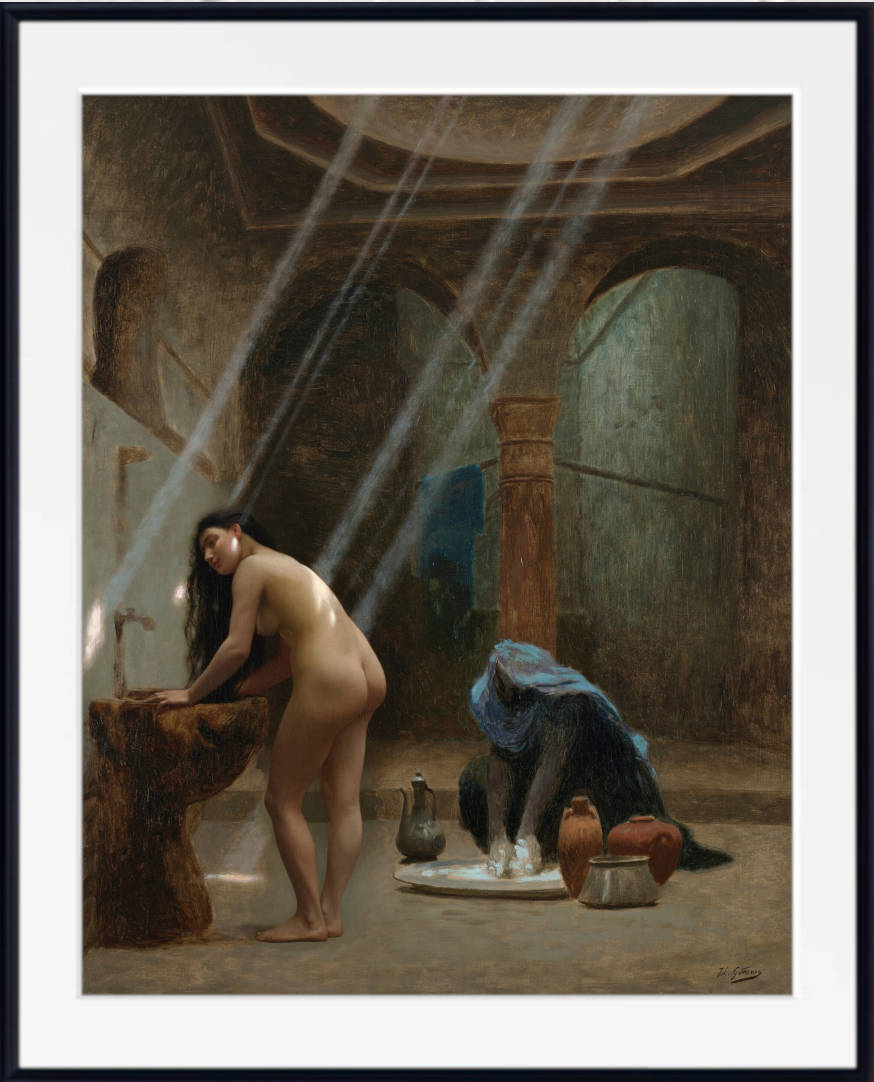 Jean-Léon Gérôme Print : A Moorish bath, sketch (circa 1870s)