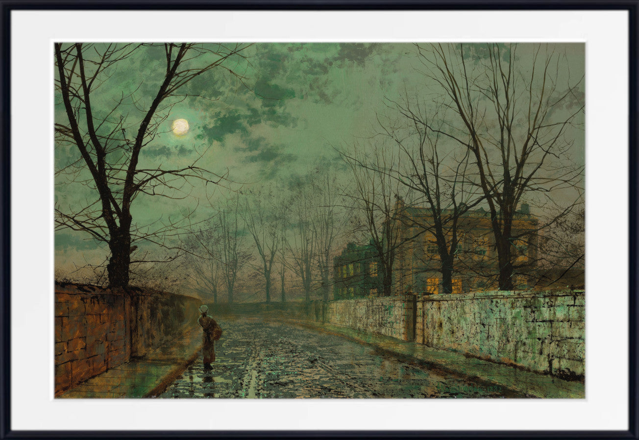 John Atkinson Grimshaw Print: Under the Silvery Moonbeams (1882)