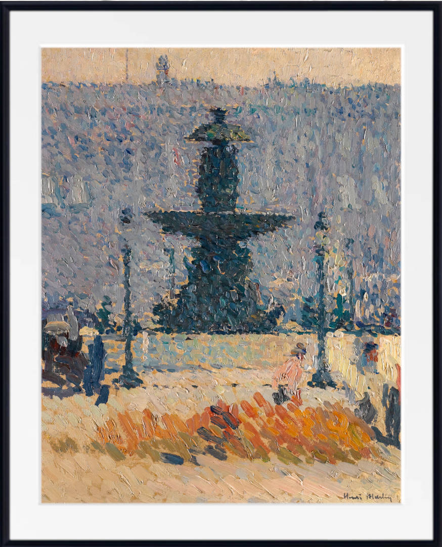 Henri Martin Print, Fountain of the Place De La Concorde, Paris
