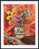 Vase of flowers with red drapery (1931) by Louis Valtat