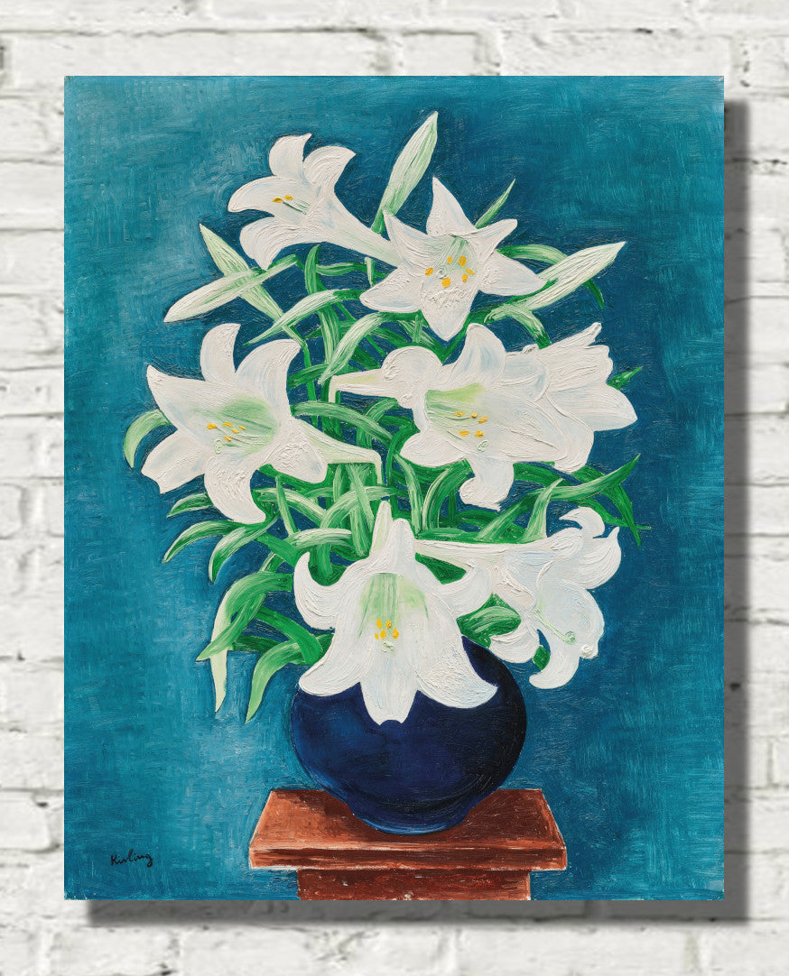 Vase of lilies (1935) by Moise Kisling