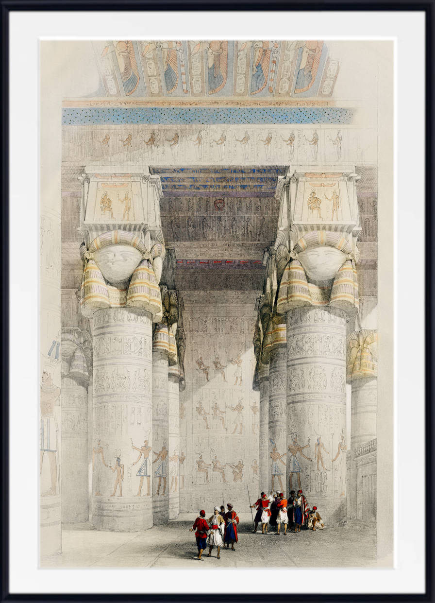 View from under the portico of the Temple of Dendera, David Roberts Fine Art Print