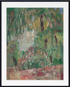 View of sea with leaves and two white sailing boats, Oskar Moll
