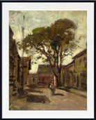 View of a Town Square with a Man, Paul Cornoyer