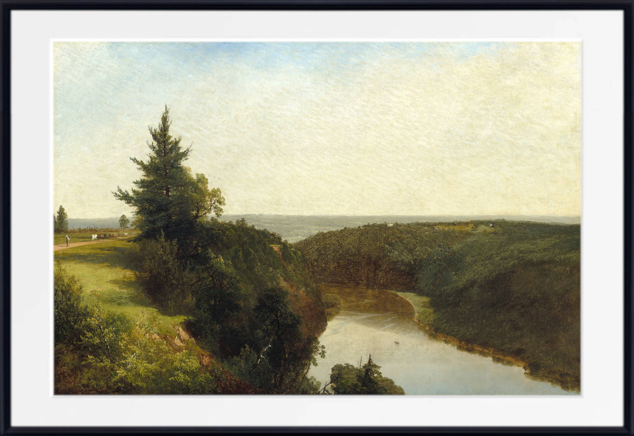 John Frederick Kensett Print, View on the Genesee near Mount Morris (1857)