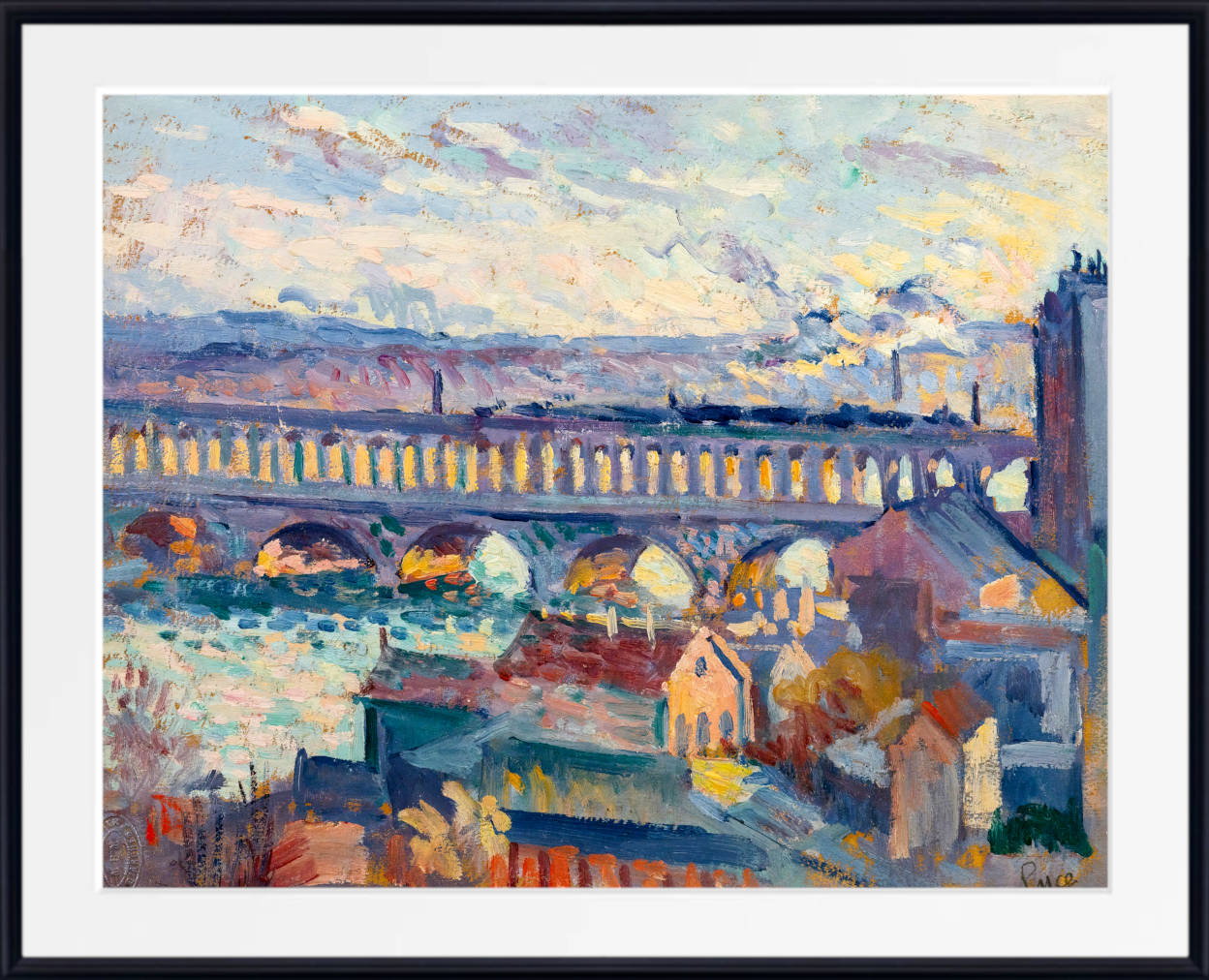 Maximilien Luce Print, View of the Auteuil Viaduct (1905)