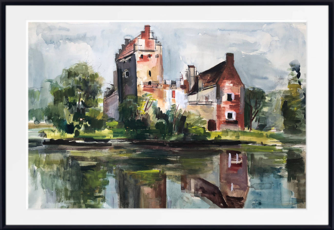 Otto Geigenberger Print, Moated castle in Reichertshausen