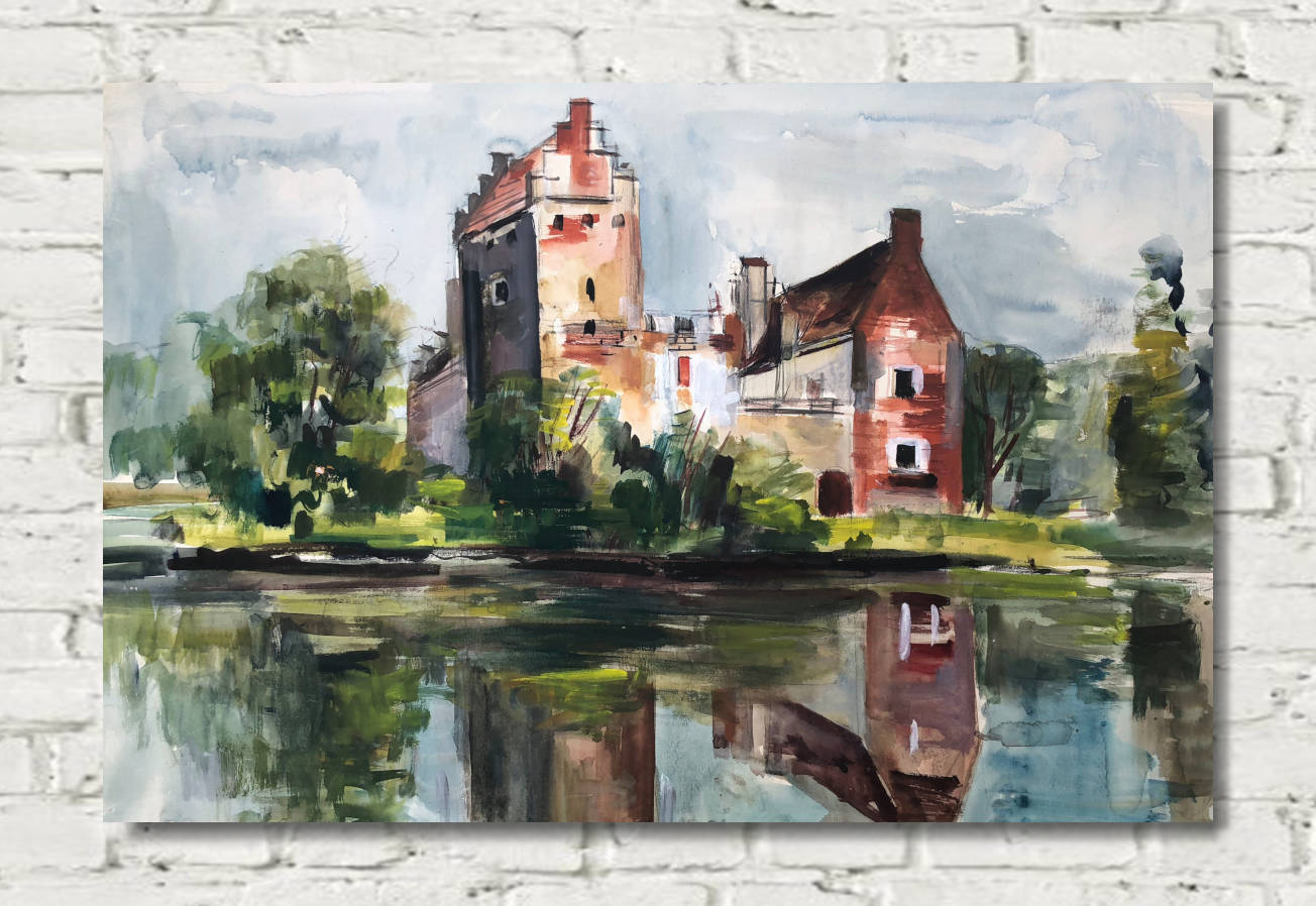 Otto Geigenberger Print, Moated castle in Reichertshausen