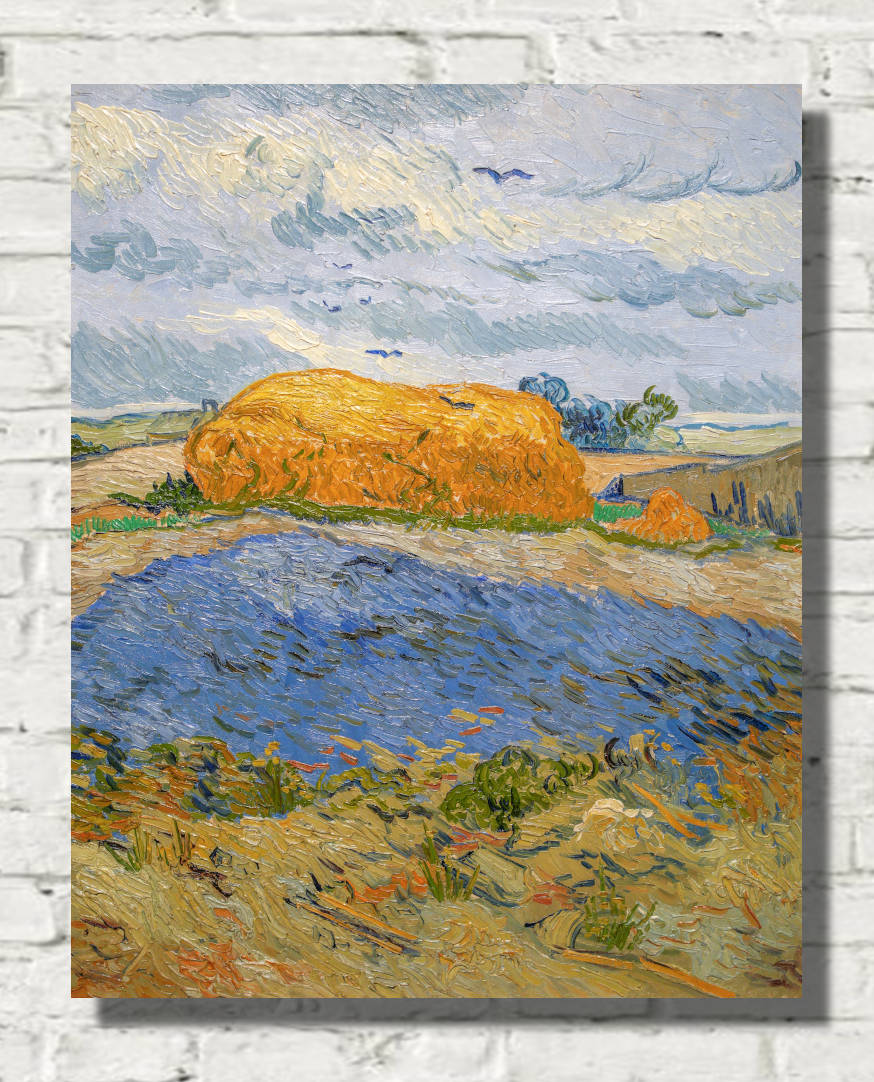 Vincent Van GoghPrint, Wheat Stack under a Cloudy Sky