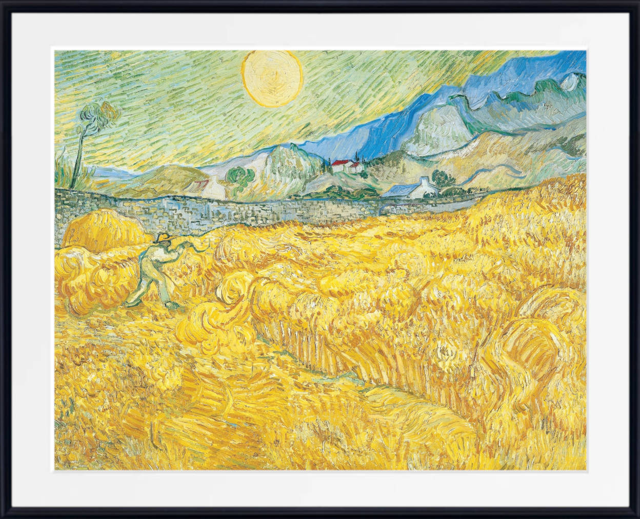 Wheat Field Behind Saint-Paul Hospital with a Reaper, Vincent Van Gogh Fine Art Print