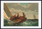 Winslow Homer Fine Art Print :  Breezing Up, Seascape Sailing painting
