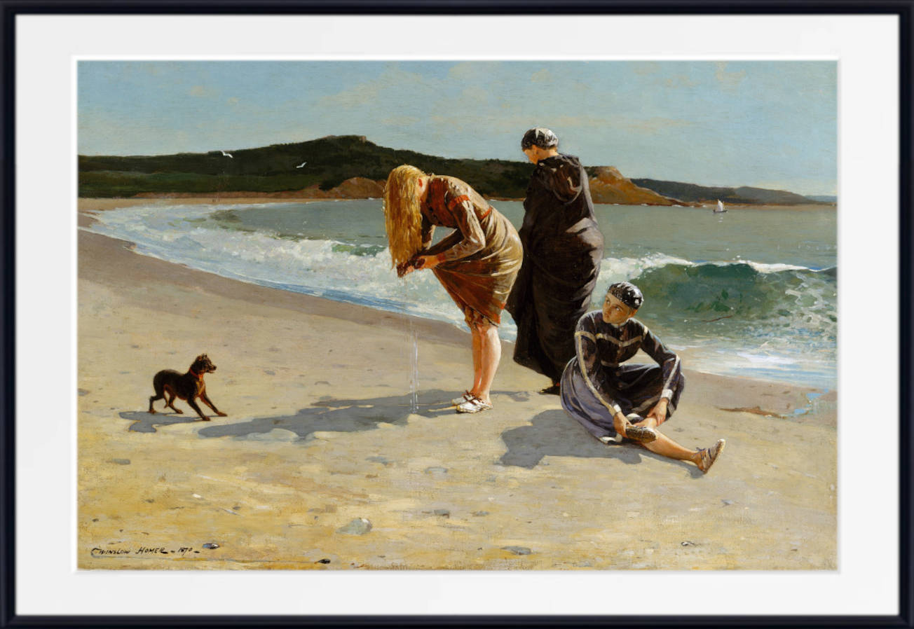 Winslow Homer, American Fine Art Print :  Beach Scene painting