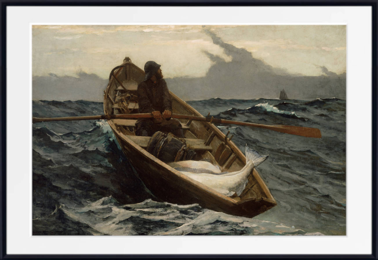 Winslow Homer Fine Art Print, Rowing Boat, Seascape