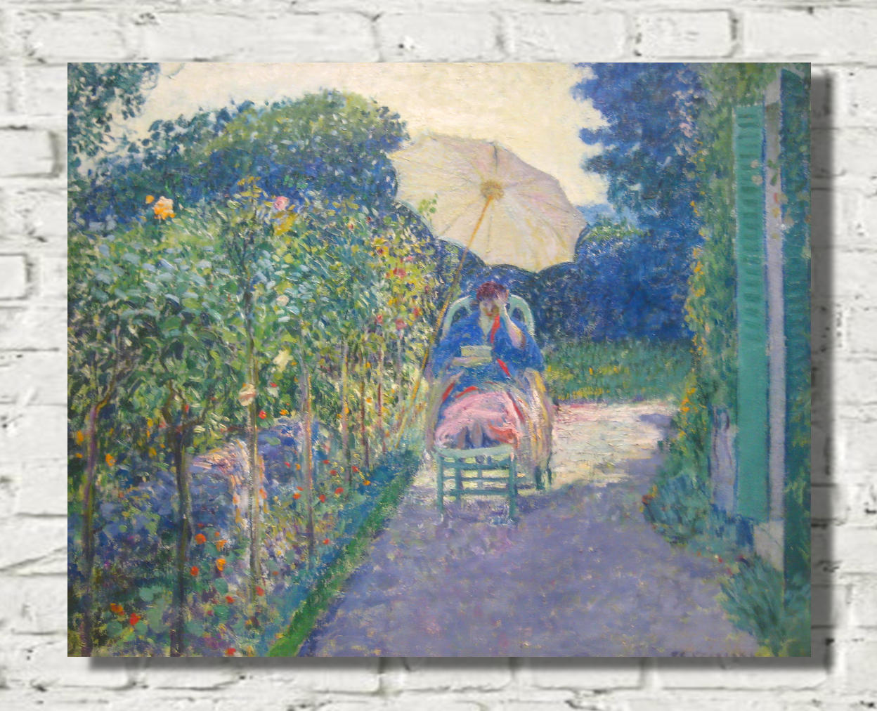 Frederick Carl Frieseke Prints, Woman Seated in a Garden (1914)