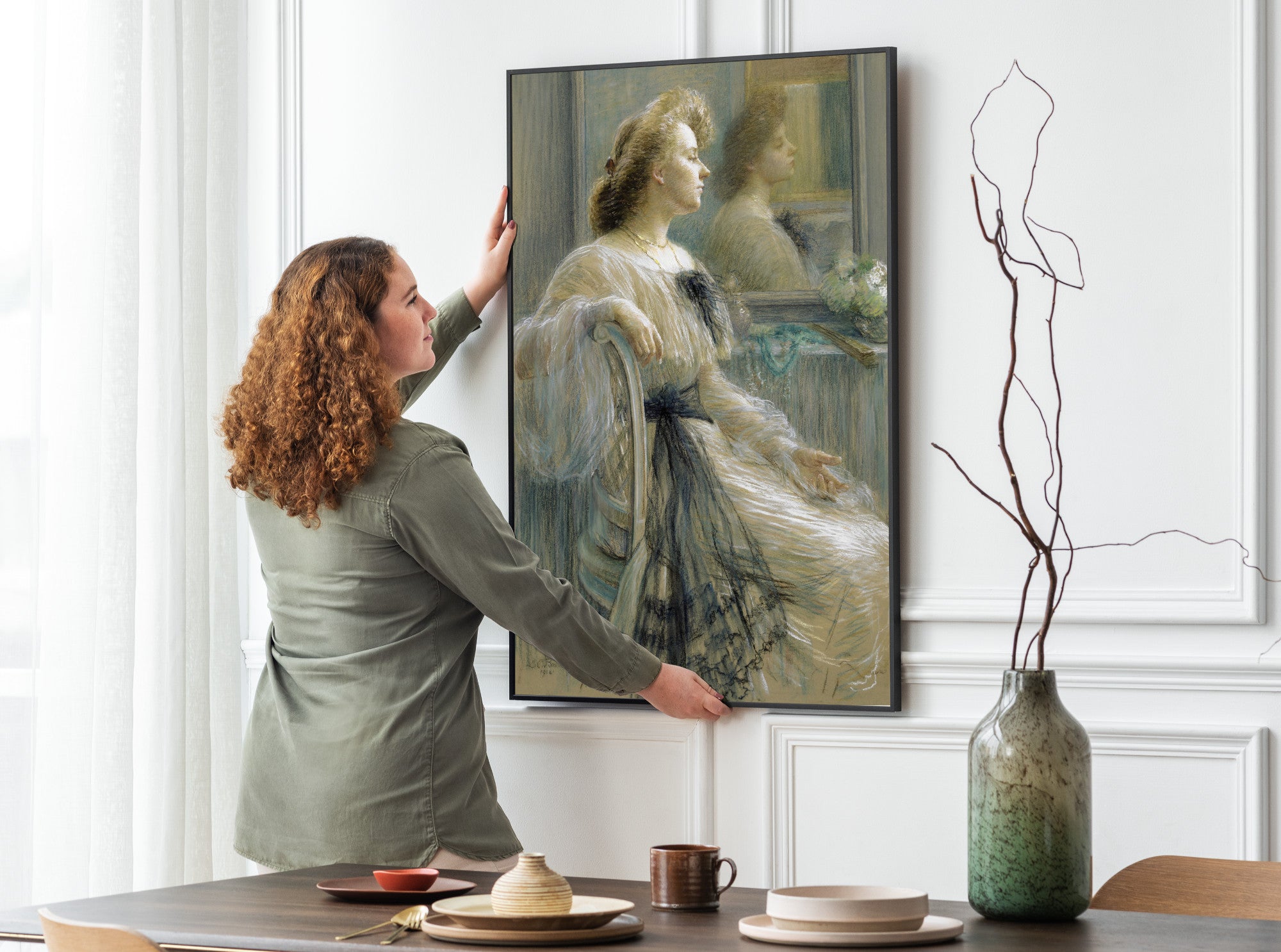 Louise Catherine Breslau, Woman in front of a Mirror (Annette Österlind) (1904)