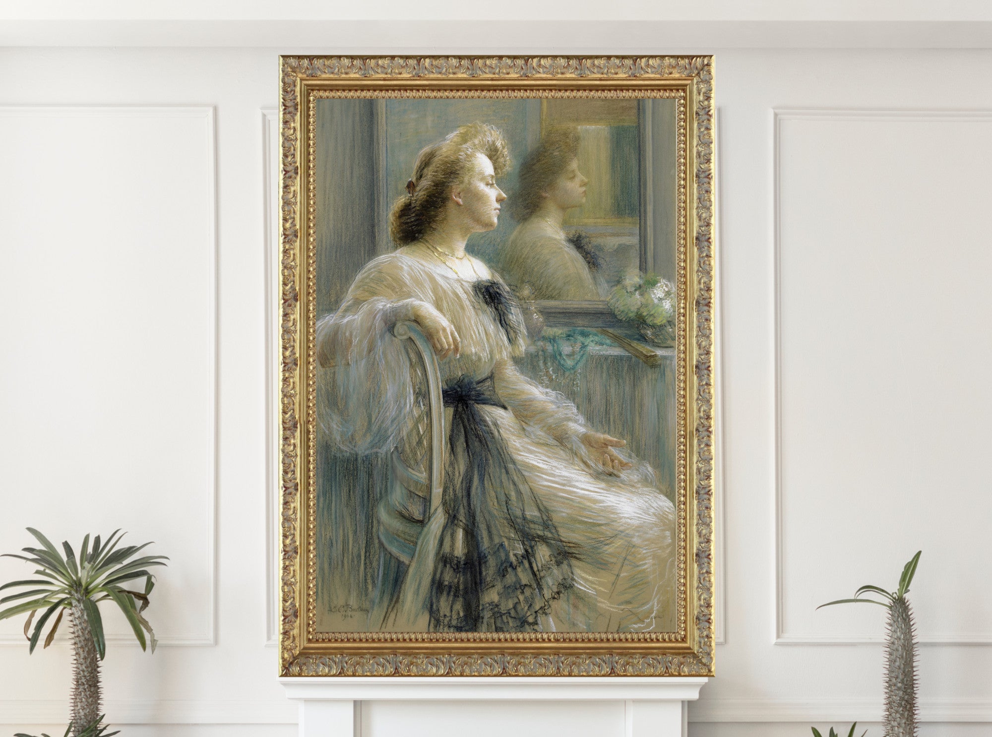 Louise Catherine Breslau, Woman in front of a Mirror (Annette Österlind) (1904)