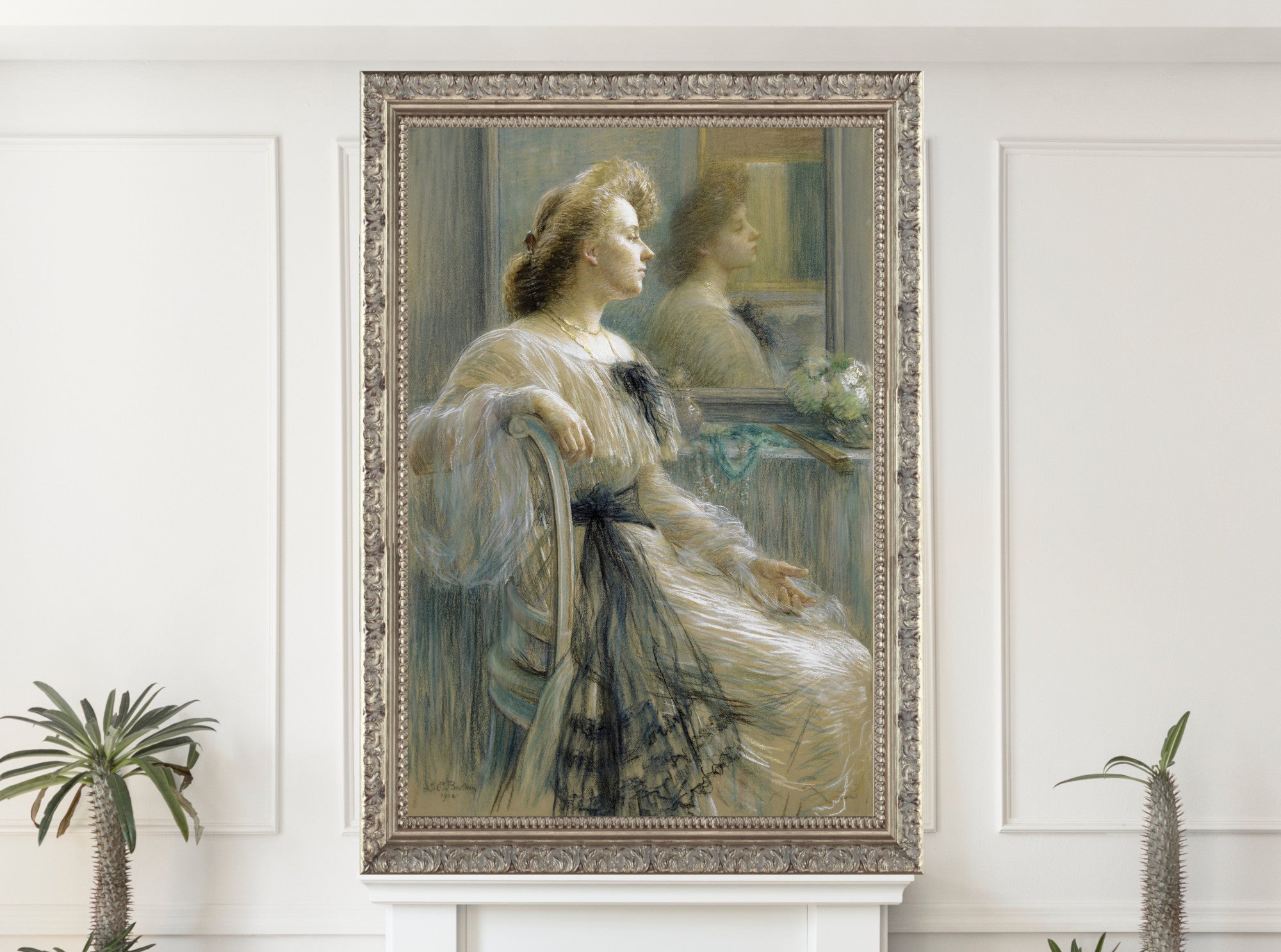 Louise Catherine Breslau, Woman in front of a Mirror (Annette Österlind) (1904)