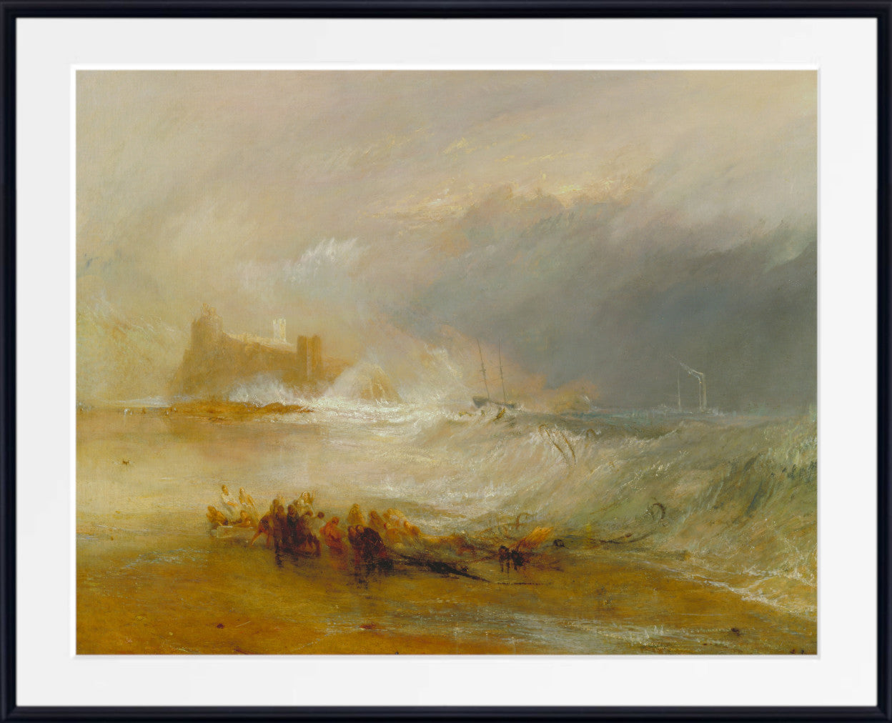 Wreckers, Coast of Northumberland, with a Steam-Boat Assisting a Ship off Shore by William Turner