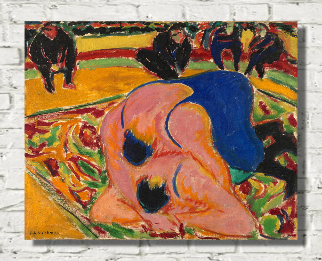 Wrestlers in a Circus (1909) by Ernst Ludwig Kirchner