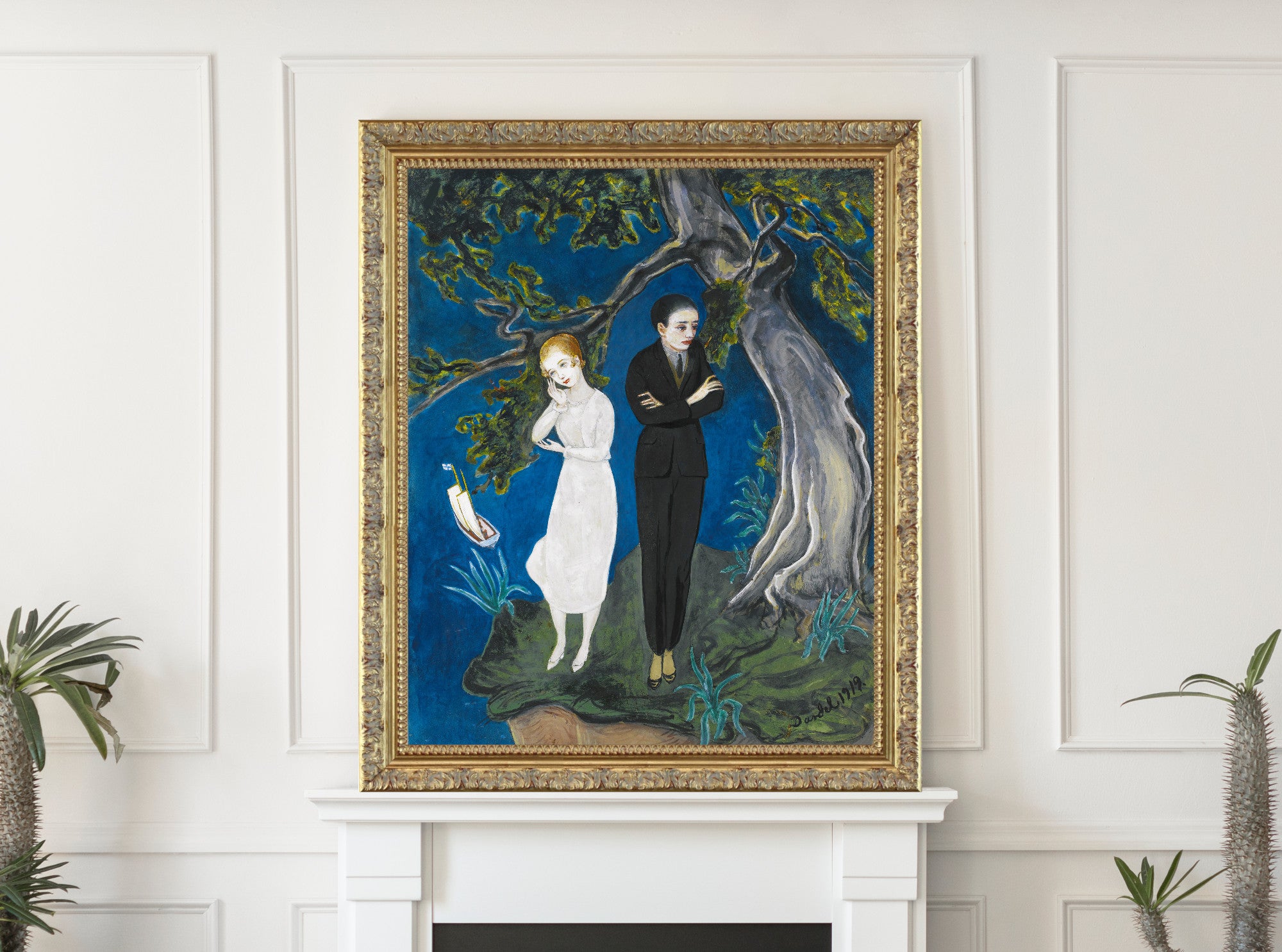 Young Man In Black, Girl In White (1919), Nils Dardel