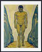 Koloman Moser Fine Art Print, Young man standing between rocks