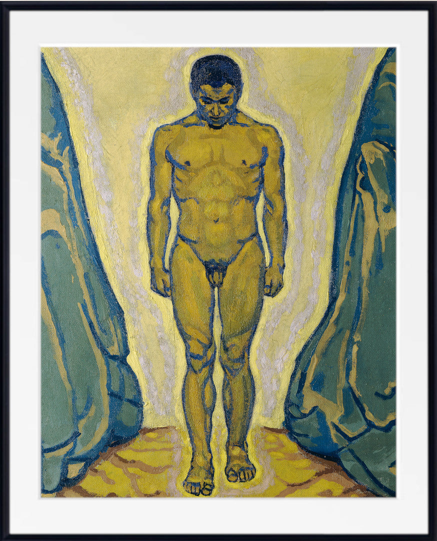 Koloman Moser Fine Art Print, Young man standing between rocks