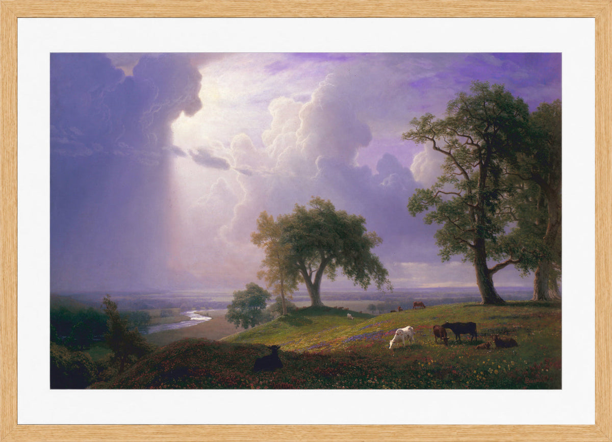 Albert Bierstadt Print, Albert Bierstadt - California Spring - Google Art Project in an oak frame