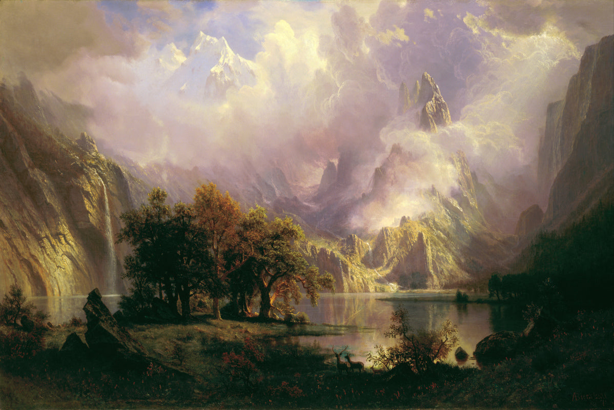 Albert Bierstadt Print, Albert Bierstadt - Rocky Mountain Landscape - Google Art Project as an unframed print