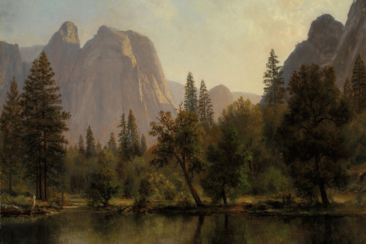 Albert Bierstadt Print, Cathedral Rocks, Yosemite Valley as an unframed print