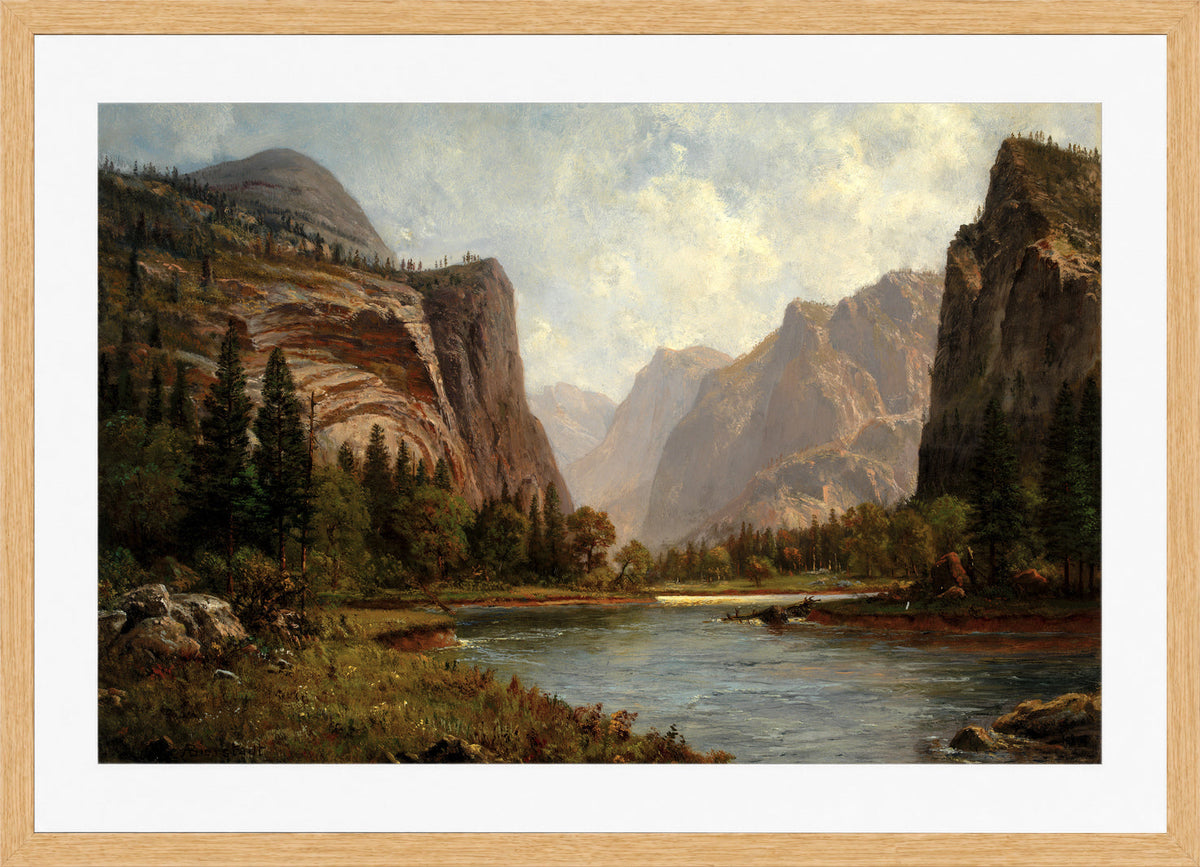 Albert Bierstadt Print, Gates of the Yosemite (ca. 1882) in an oak frame