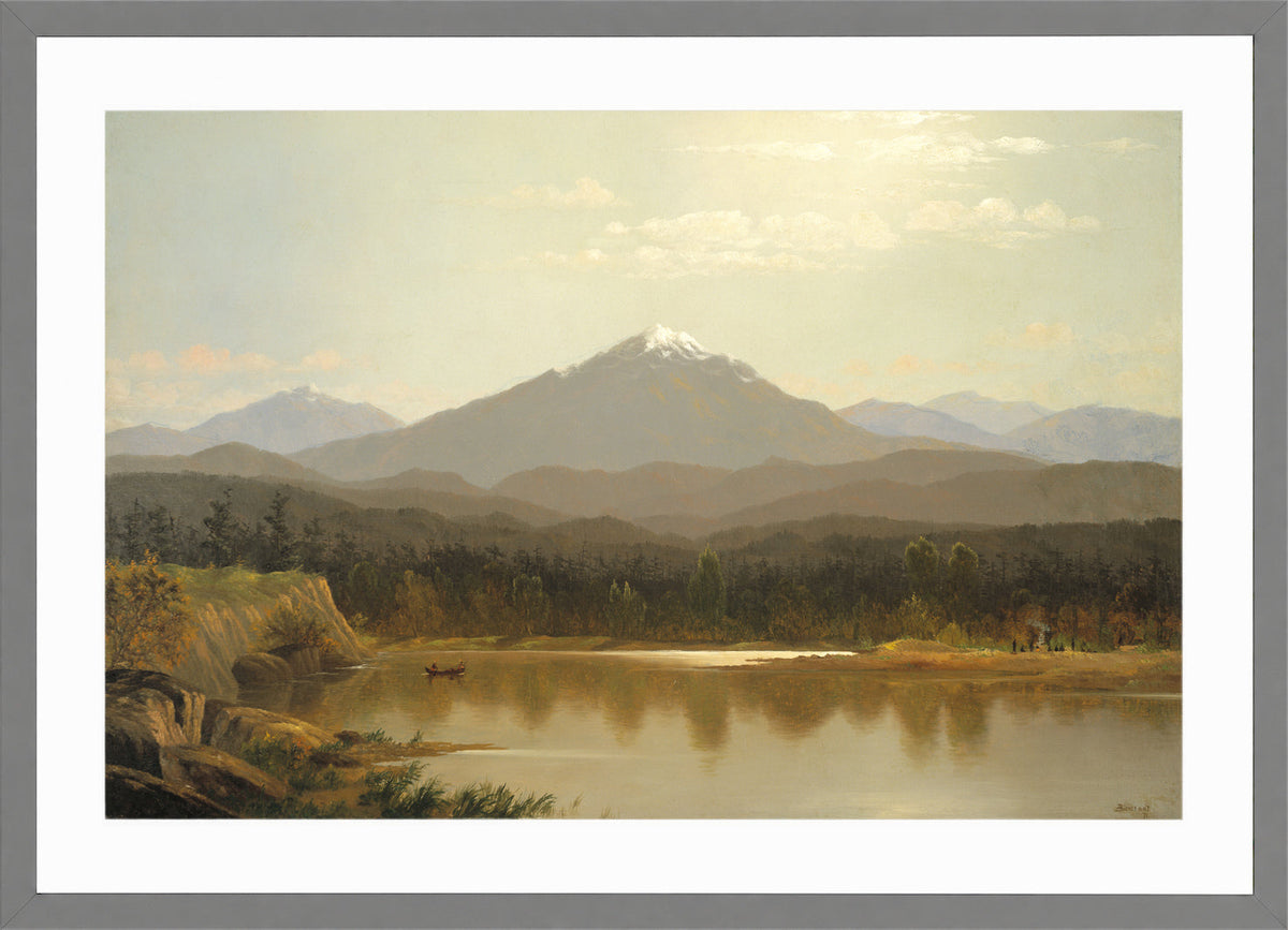 Albert Bierstadt Print, Laramie Peak (1870) in a light grey frame