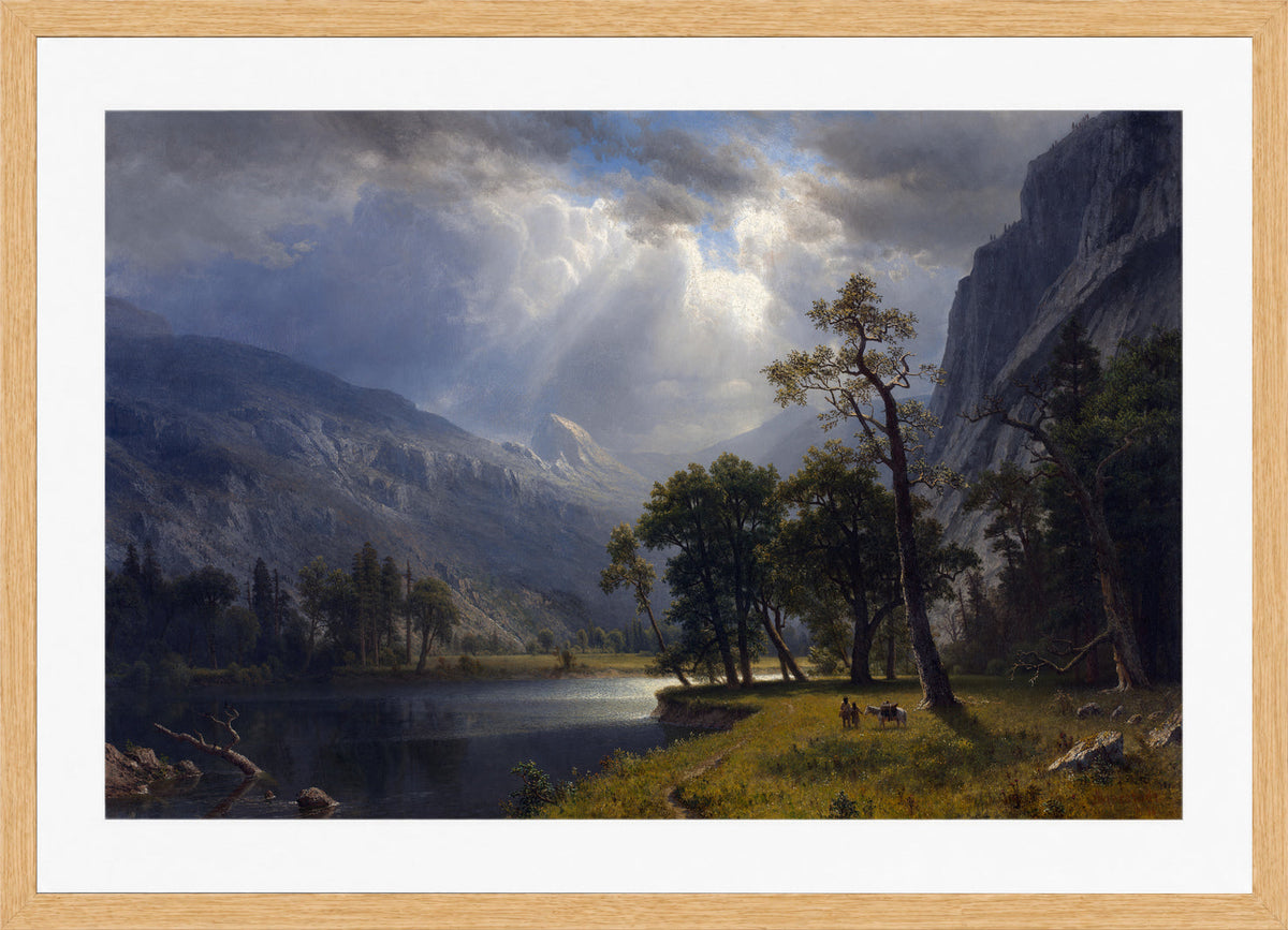 Albert Bierstadt Print, Mount Starr King, Yosemite in an oak frame