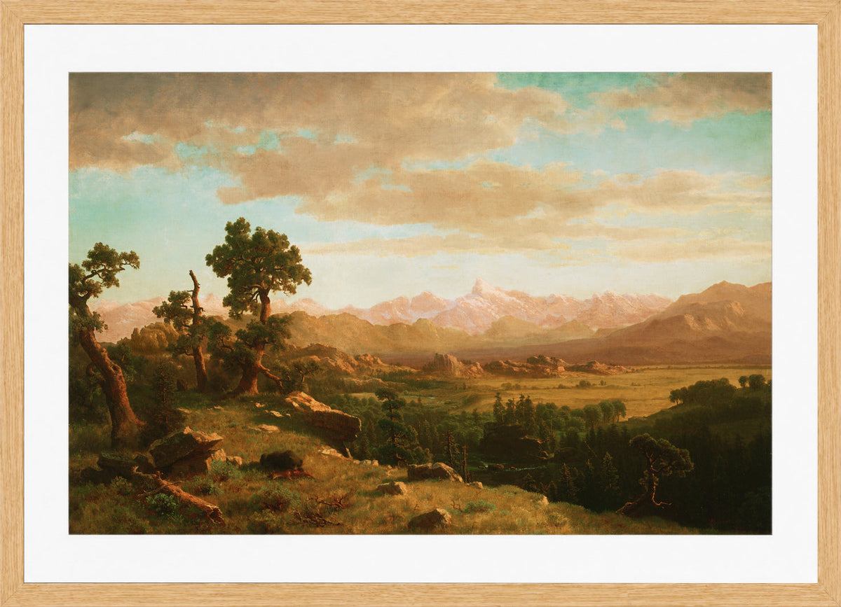 Albert Bierstadt Print, Wind River Country in an oak frame