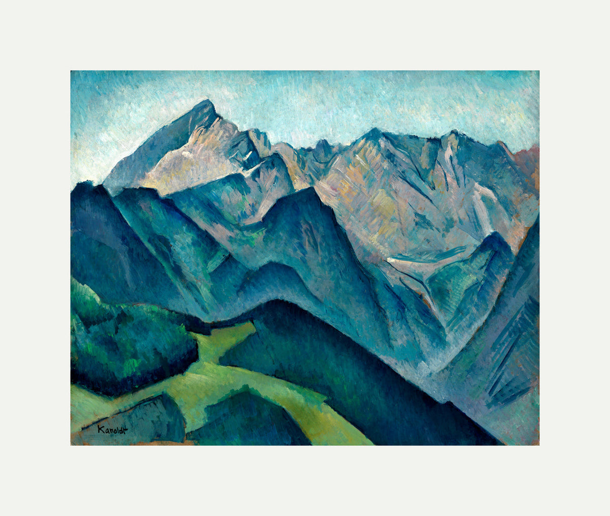 Blick auf die Alpspitze (c. 1932) by Alexander Kanoldt β rolled canvas
