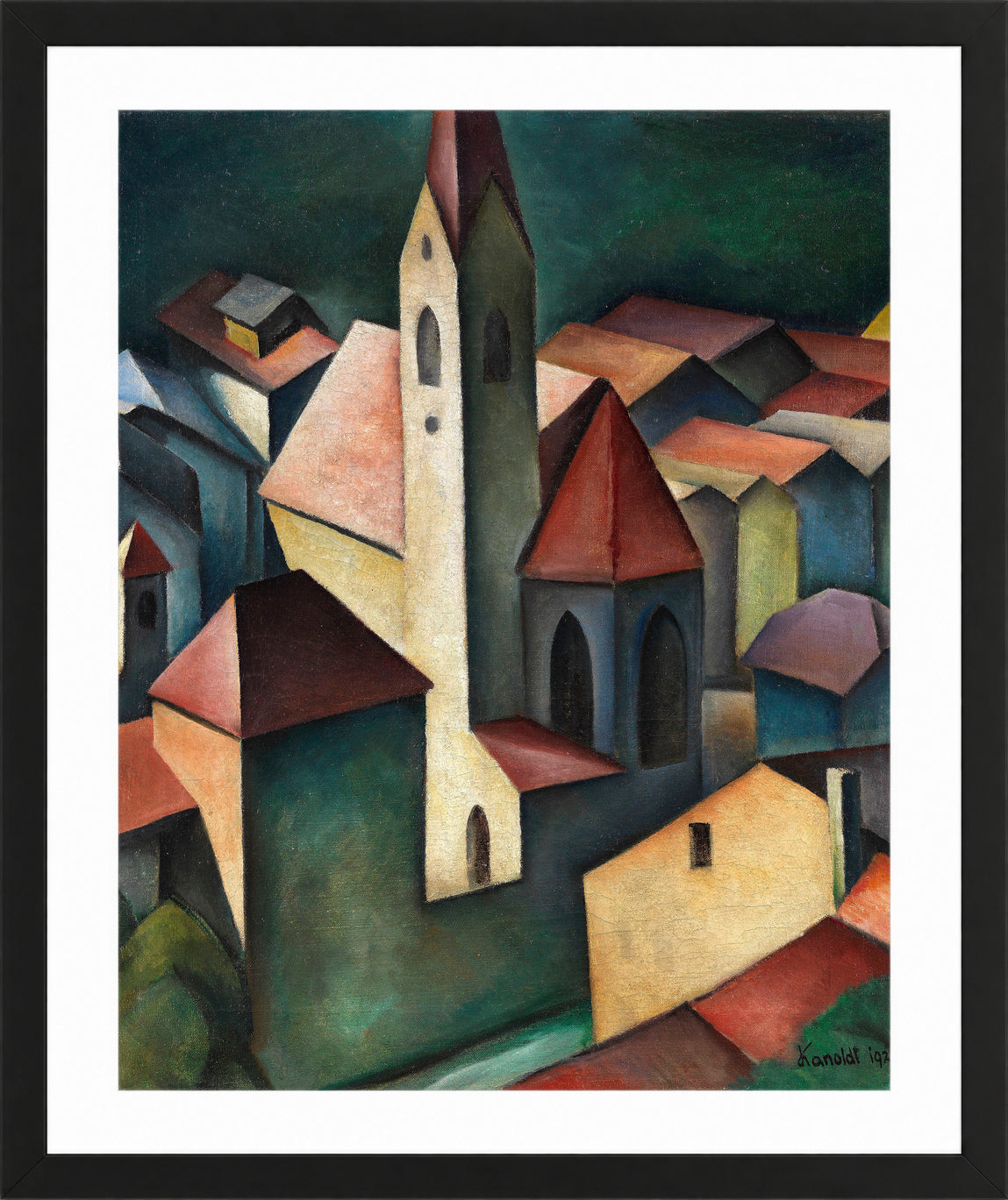 Die Kirche III (1920) by Alexander Kanoldt β black frame