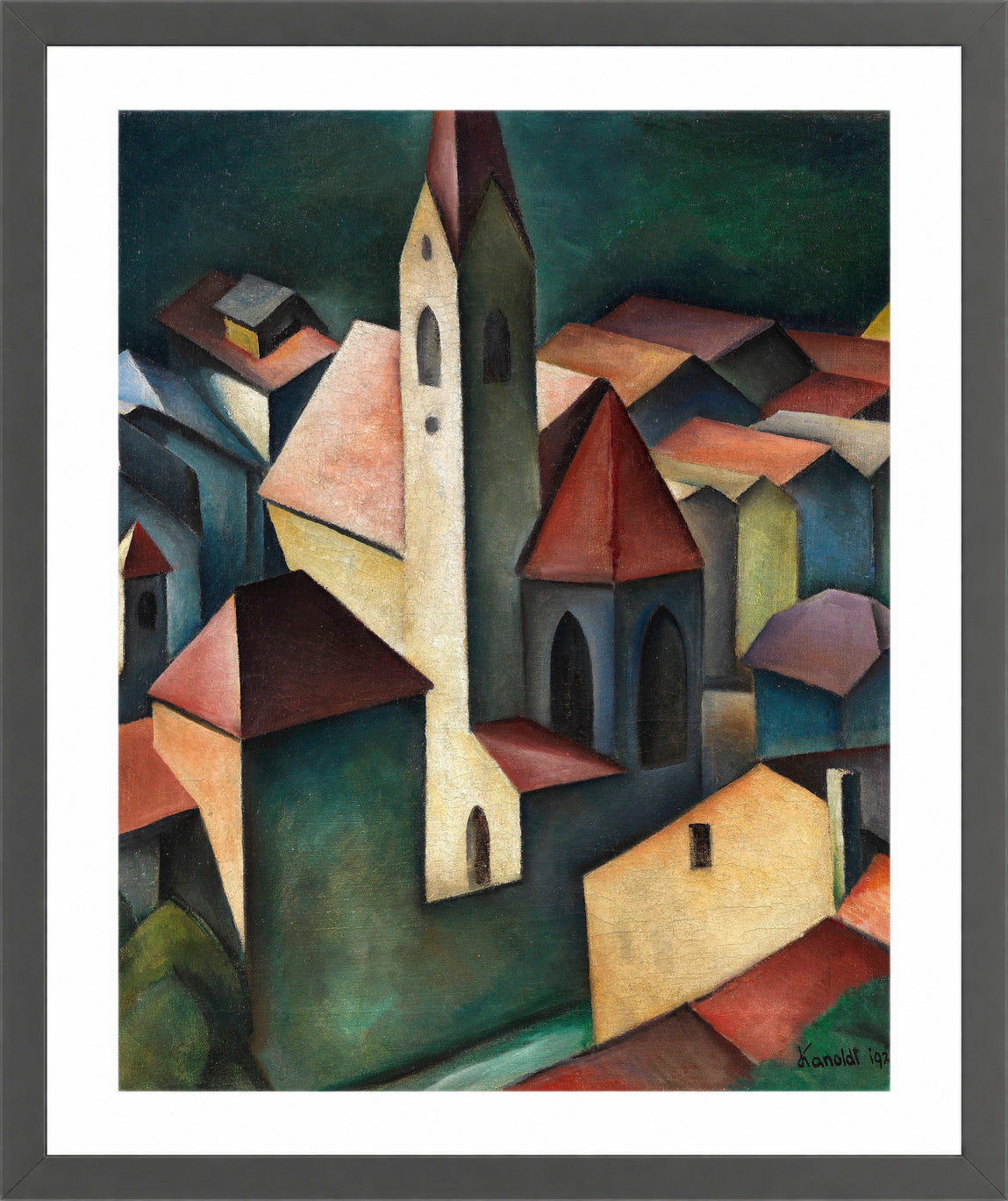 Die Kirche III (1920) by Alexander Kanoldt β dark grey frame