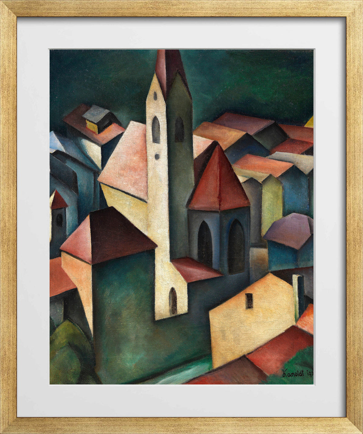 Die Kirche III (1920) by Alexander Kanoldt β gold frame