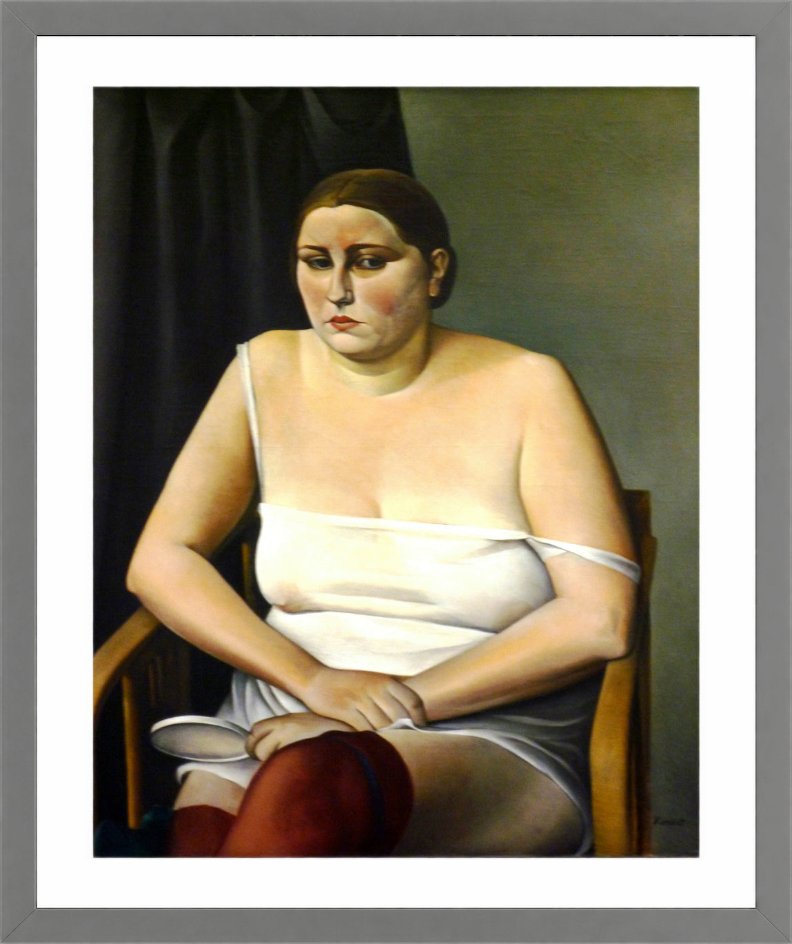 Halbakt II (1926) by Alexander Kanoldt β light grey frame