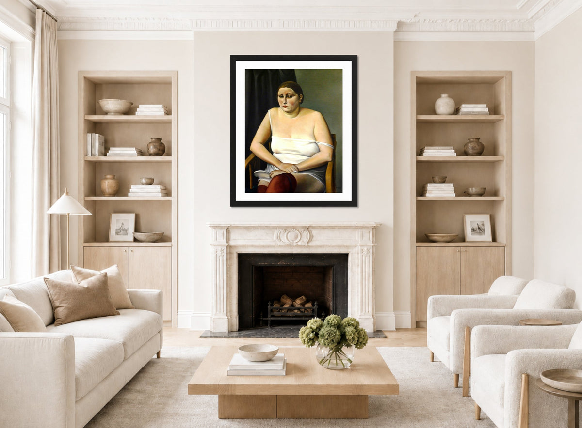 Halbakt II (1926) by Alexander Kanoldt β living room roomset