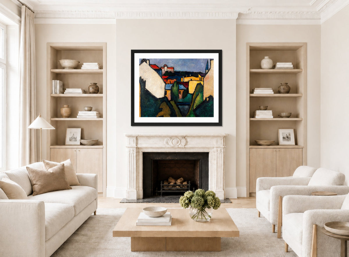 HΓ€user (1910) by Alexander Kanoldt β living room roomset