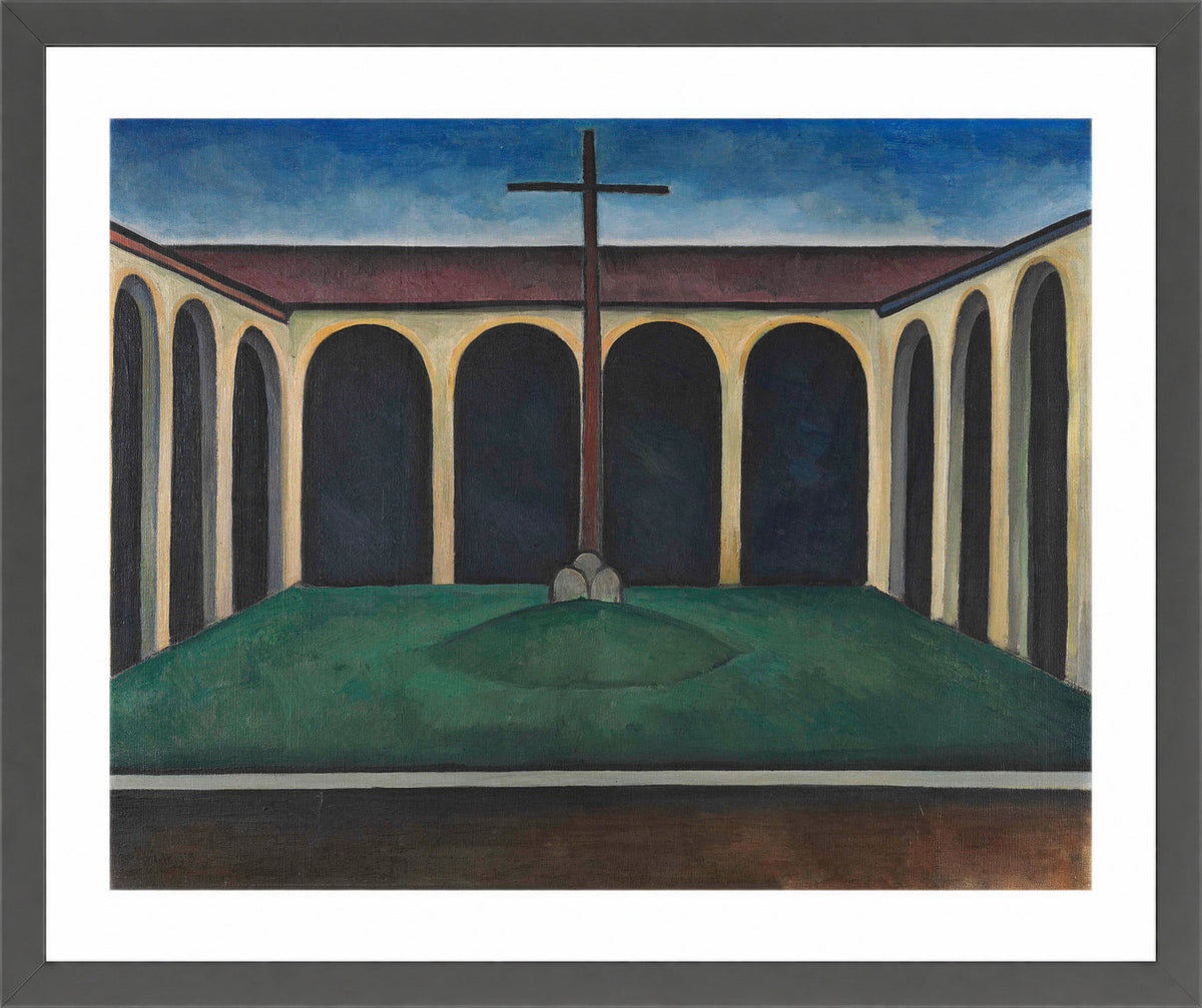 Kreuzgang I (1913) by Alexander Kanoldt β dark grey frame