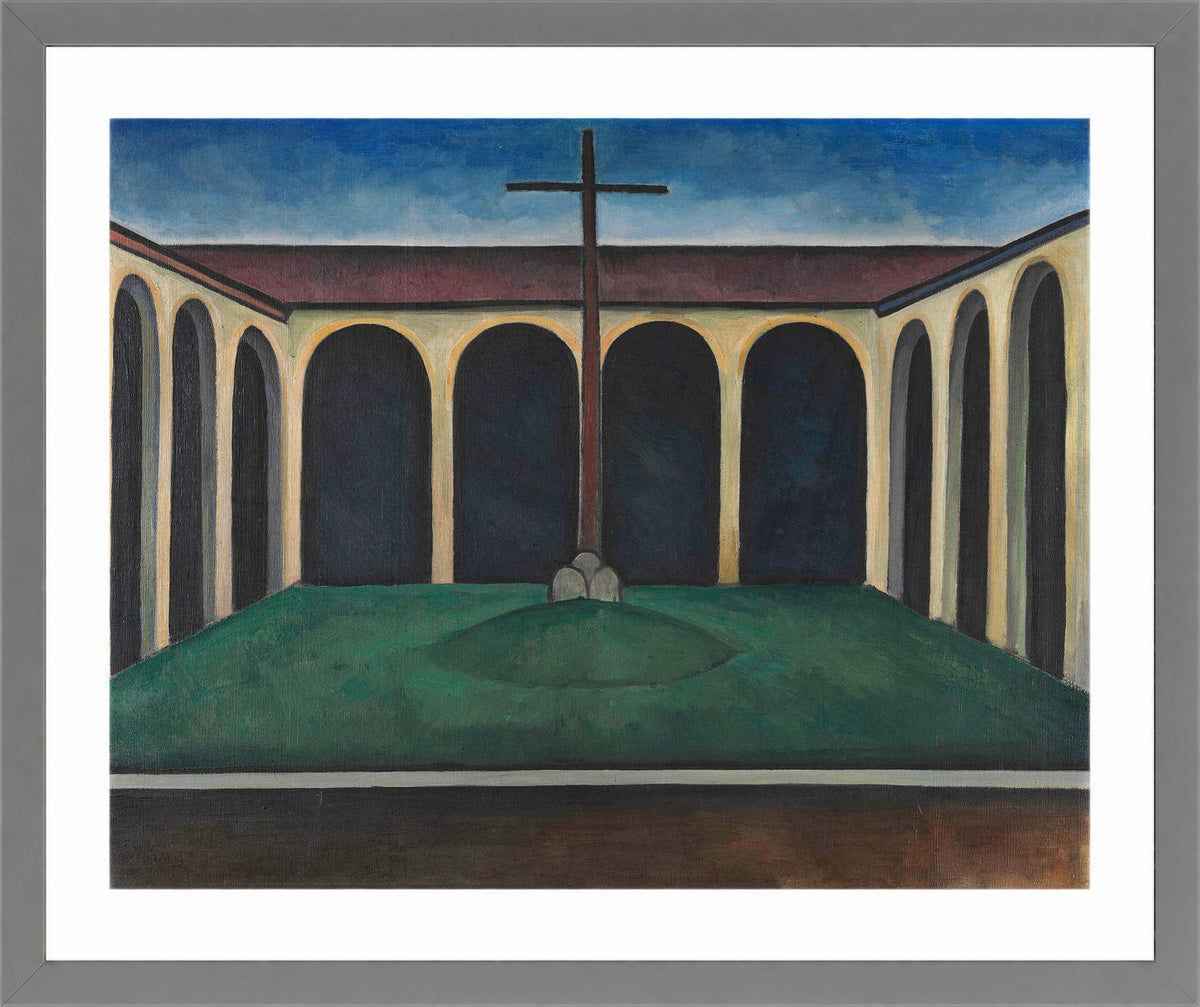 Kreuzgang I (1913) by Alexander Kanoldt β light grey frame