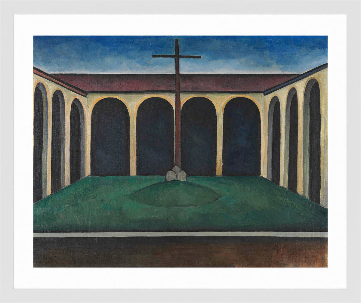 Kreuzgang I (1913) by Alexander Kanoldt β white frame