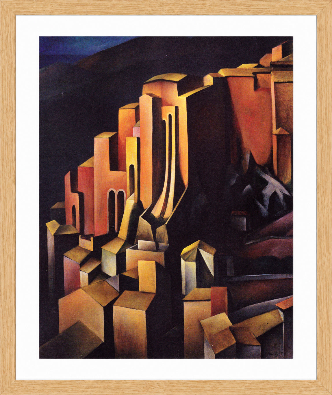 Olevano (1924) by Alexander Kanoldt β oak frame