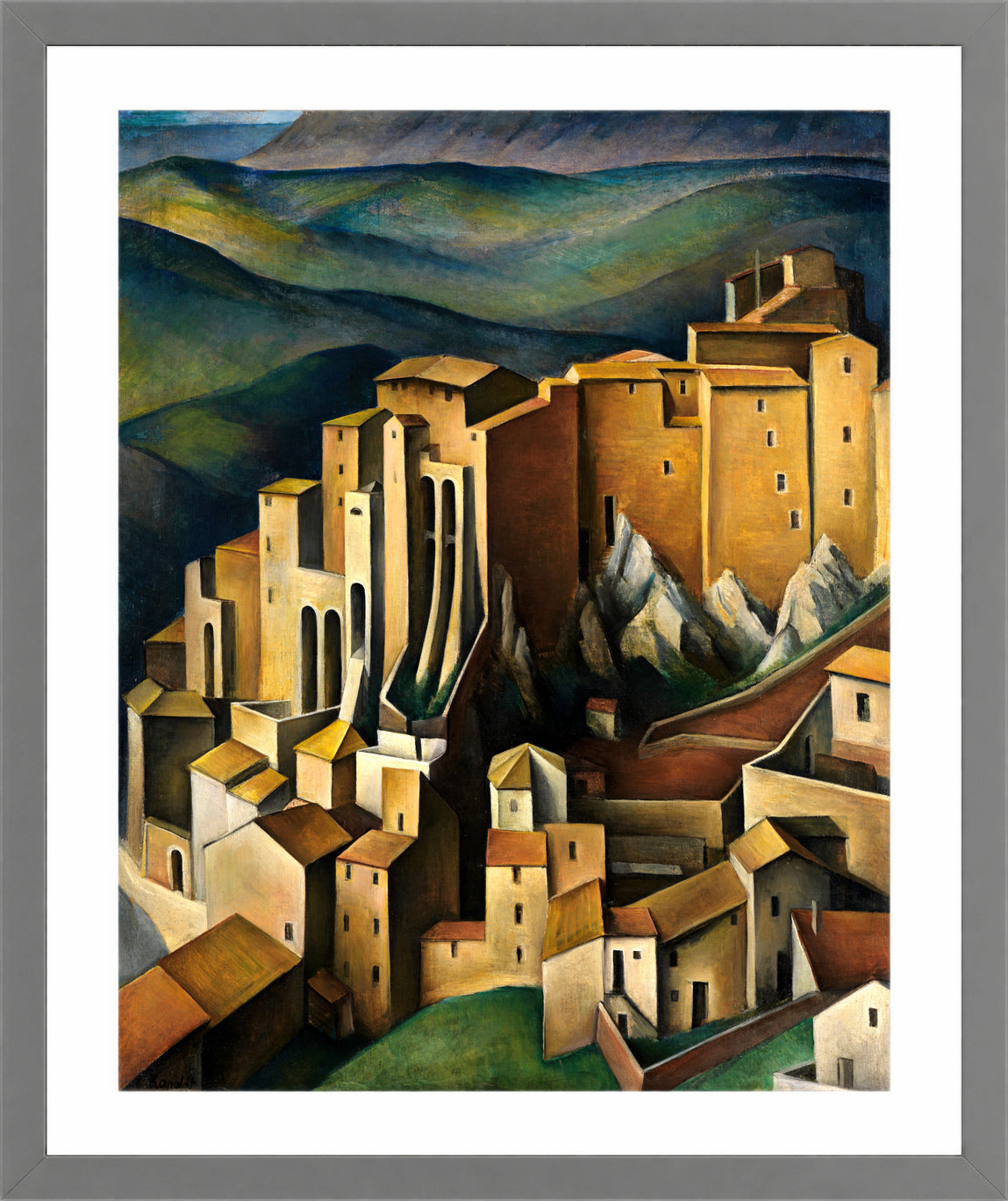 Olevano (1927) by Alexander Kanoldt β light grey frame