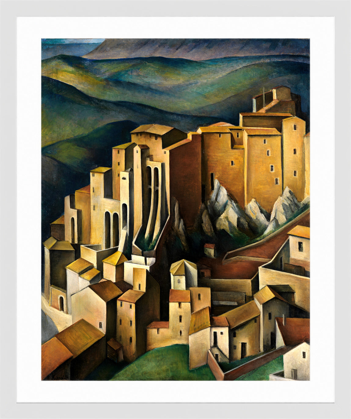 Olevano (1927) by Alexander Kanoldt β white frame
