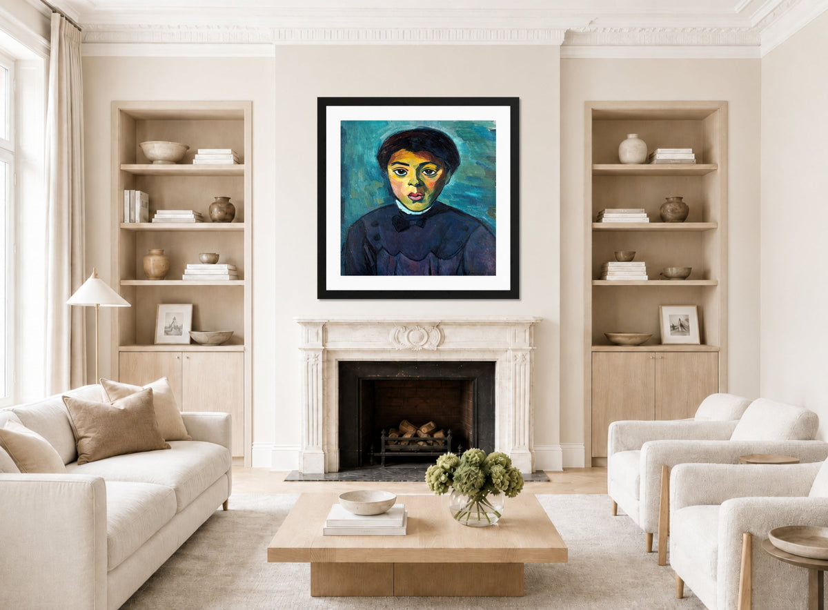 Portrait of a Girl (1911) by Alexander Kanoldt β living room roomset