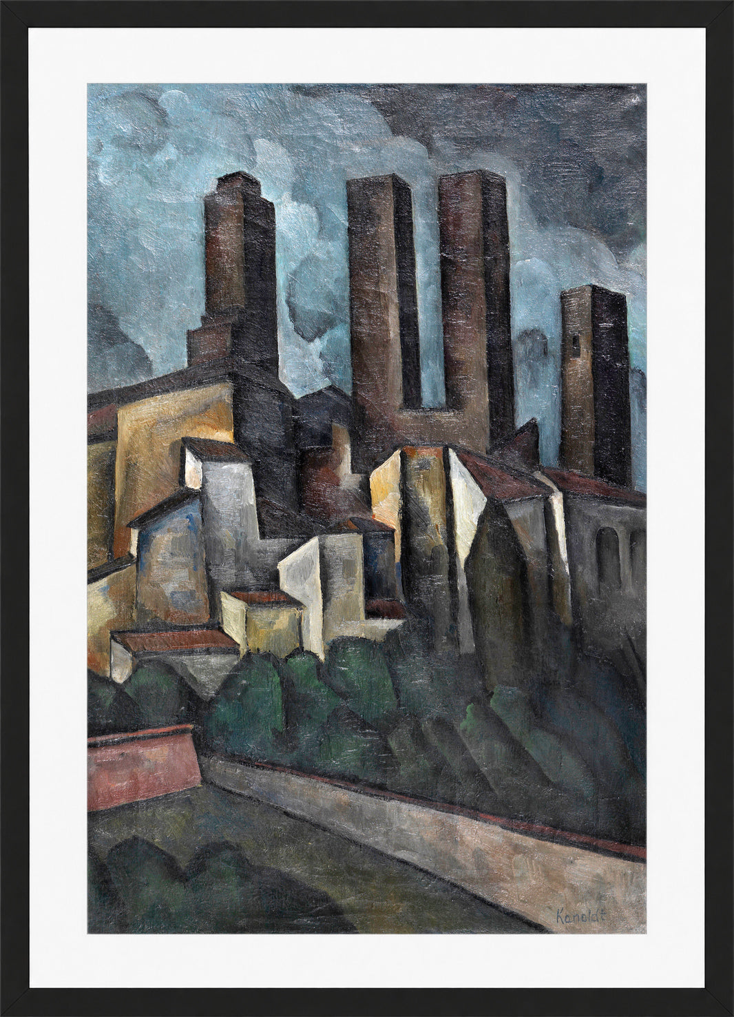 San Gimignano (1916) by Alexander Kanoldt — black frame