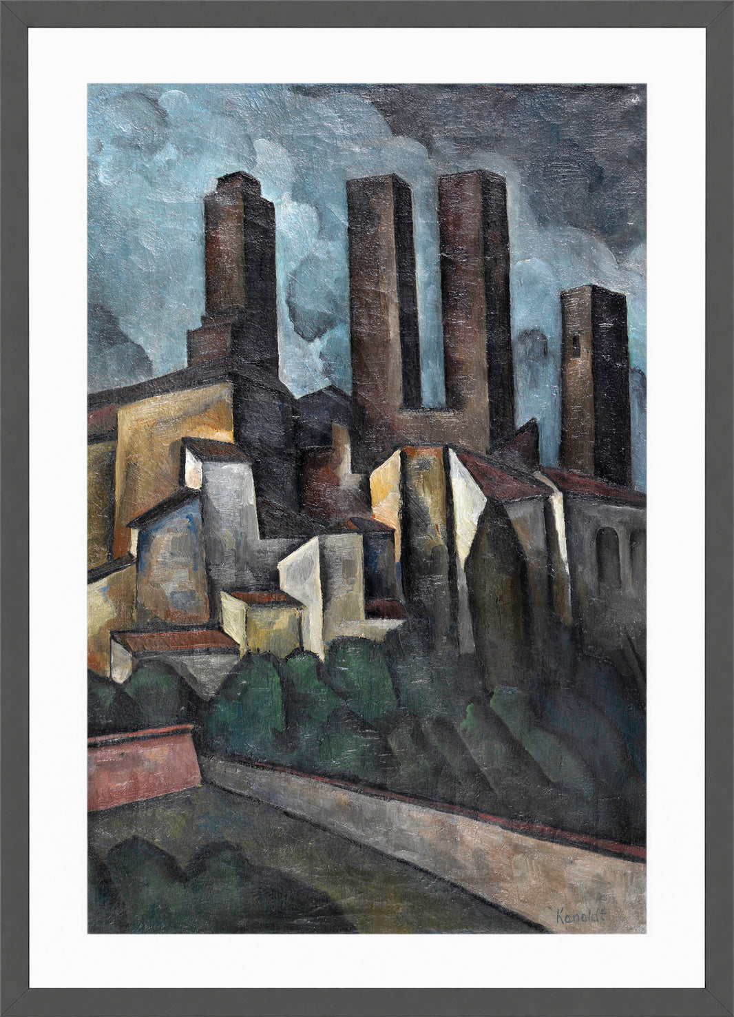 San Gimignano (1916) by Alexander Kanoldt — dark grey frame